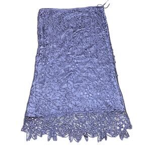 Silken Poetry Purple‎ Lavender Silk Beaded fairy whimsy Floral Lace Skirt Size L